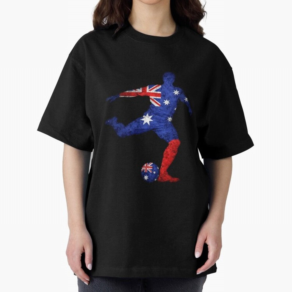 Australian Flag Silhouette Soccer World Cup Football Classic T-Shirt Capture Match Day Hype around FIFA World Cup 2026 USA Canada Mexico, Messi, Argentina and Brazil, Game Day Rituals, Football Legends, Country Pride and the Road to the Final;