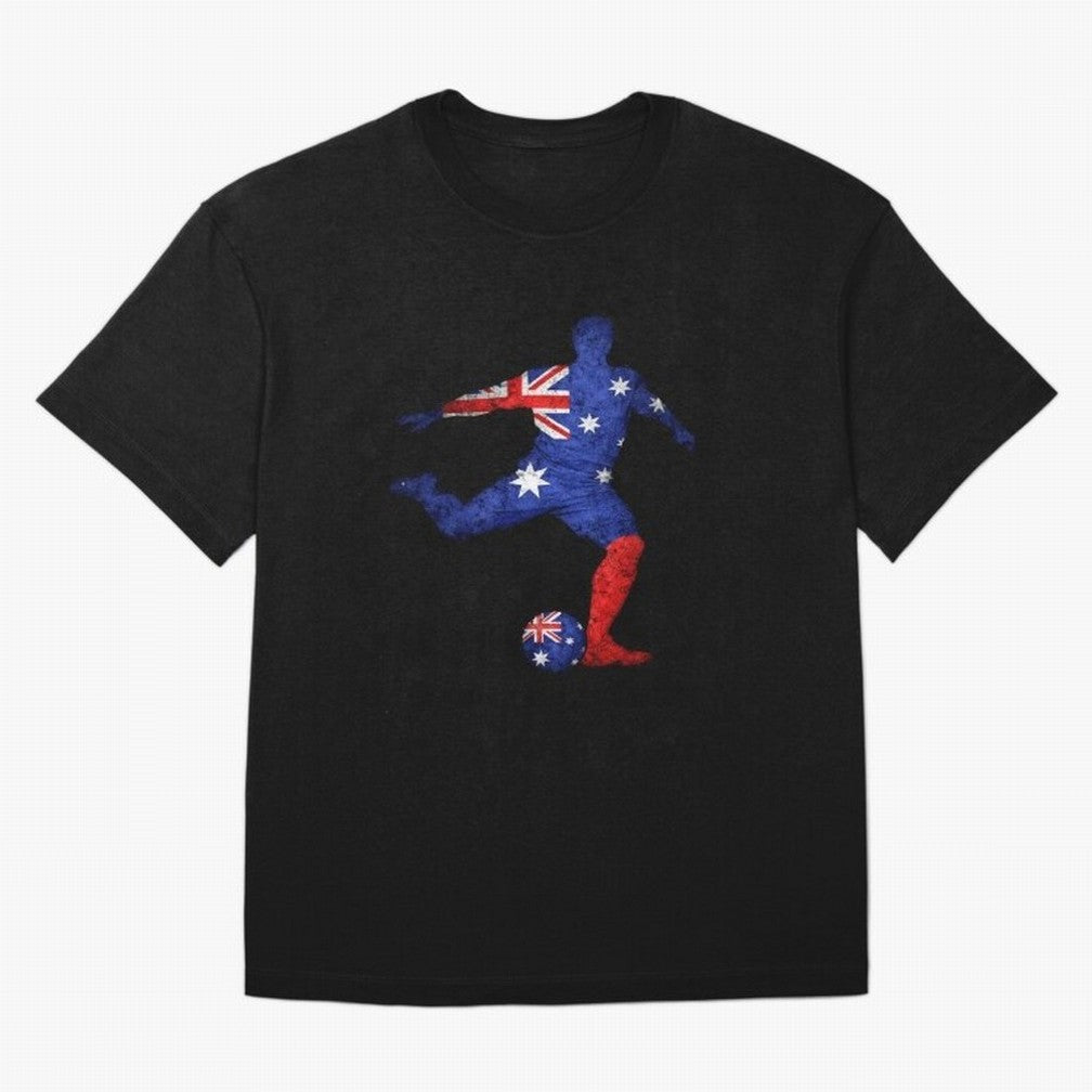 Australian Flag Silhouette Soccer World Cup Football Classic T-Shirt Capture Match Day Hype around FIFA World Cup 2026 USA Canada Mexico, Messi, Argentina and Brazil, Game Day Rituals, Football Legends, Country Pride and the Road to the Final;