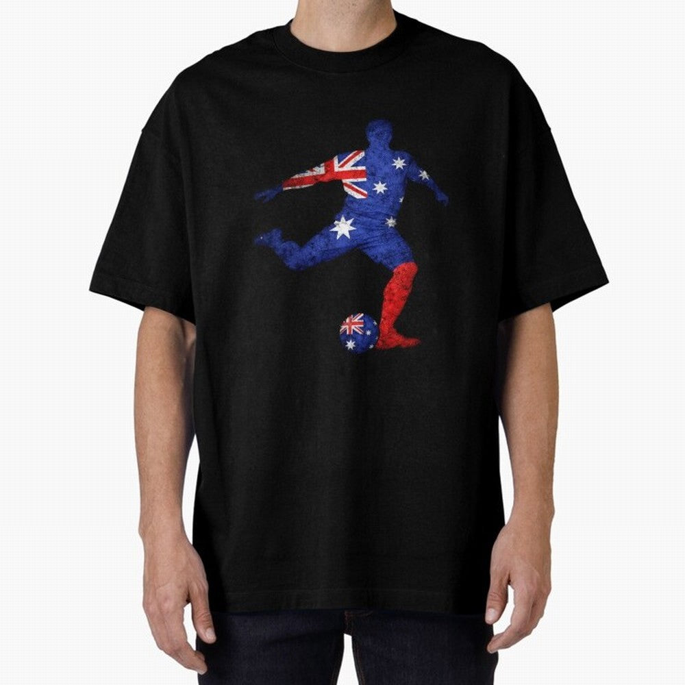 Australian Flag Silhouette Soccer World Cup Football Classic T-Shirt Capture Match Day Hype around FIFA World Cup 2026 USA Canada Mexico, Messi, Argentina and Brazil, Game Day Rituals, Football Legends, Country Pride and the Road to the Final;