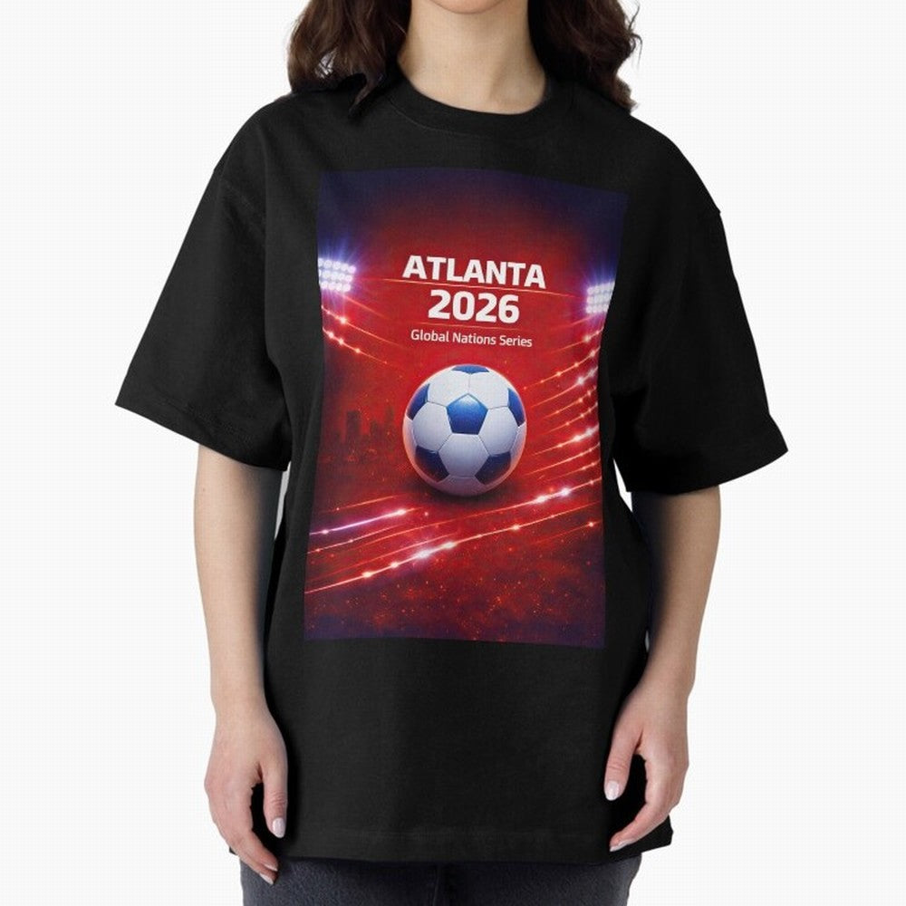 Atlanta Global Nations Series 2026 - Soccer aka Football Classic T-Shirt Represent Football Lovers during FIFA World Cup 2026 USA Canada Mexico for Fans of Mbappe and Brazil, Portugal and Argentina, Bringing Retro Football Energy, Iconic Rivalries,