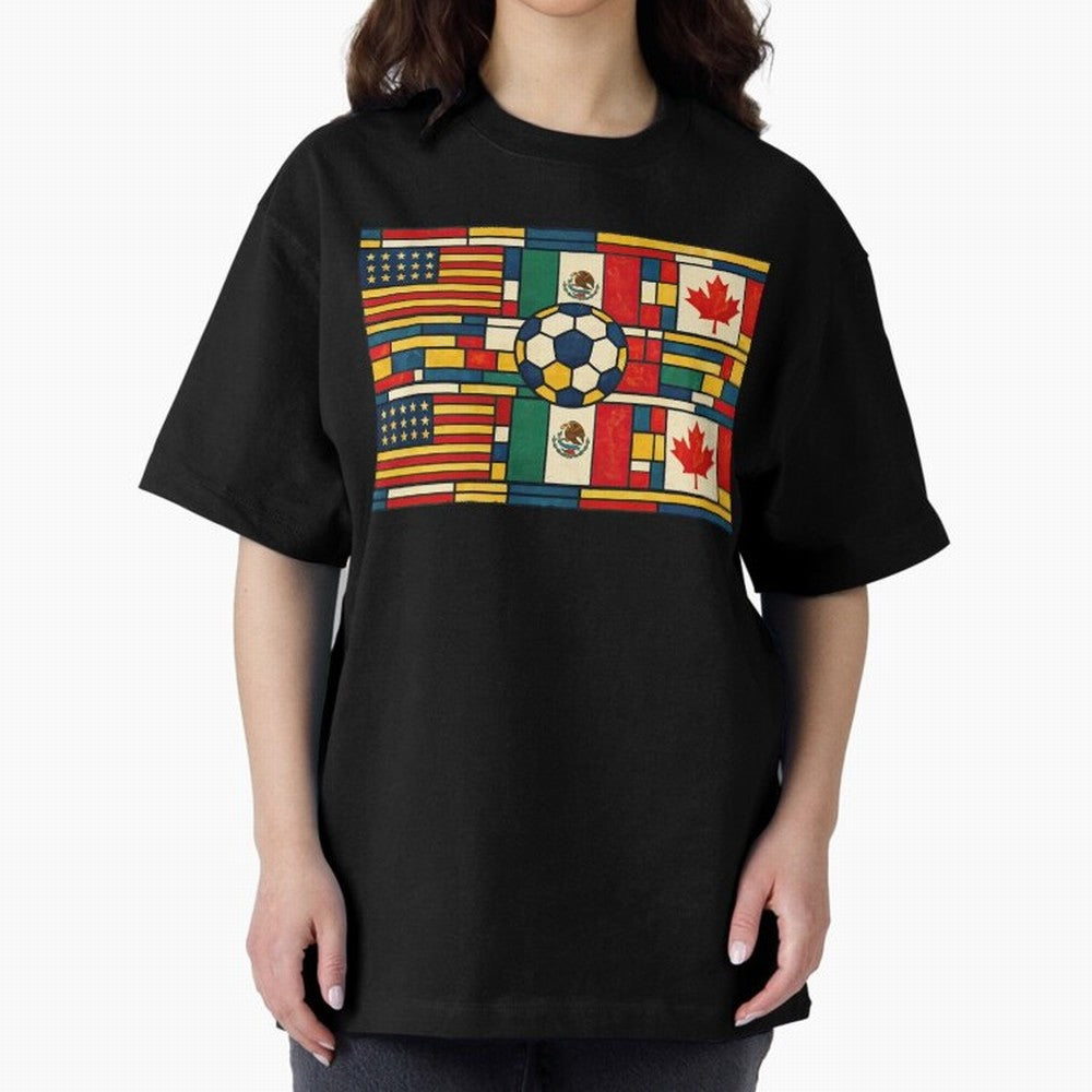 North American Football Flags World Cup Inspired Classic T-Shirt Fuel Your Fan Pride for Match Day Hype around FIFA World Cup 2026 Group Stage, Neymar, England, Worldwide Fan Energy, Dramatic Goals, Stadium Lights and Championship Celebrations;