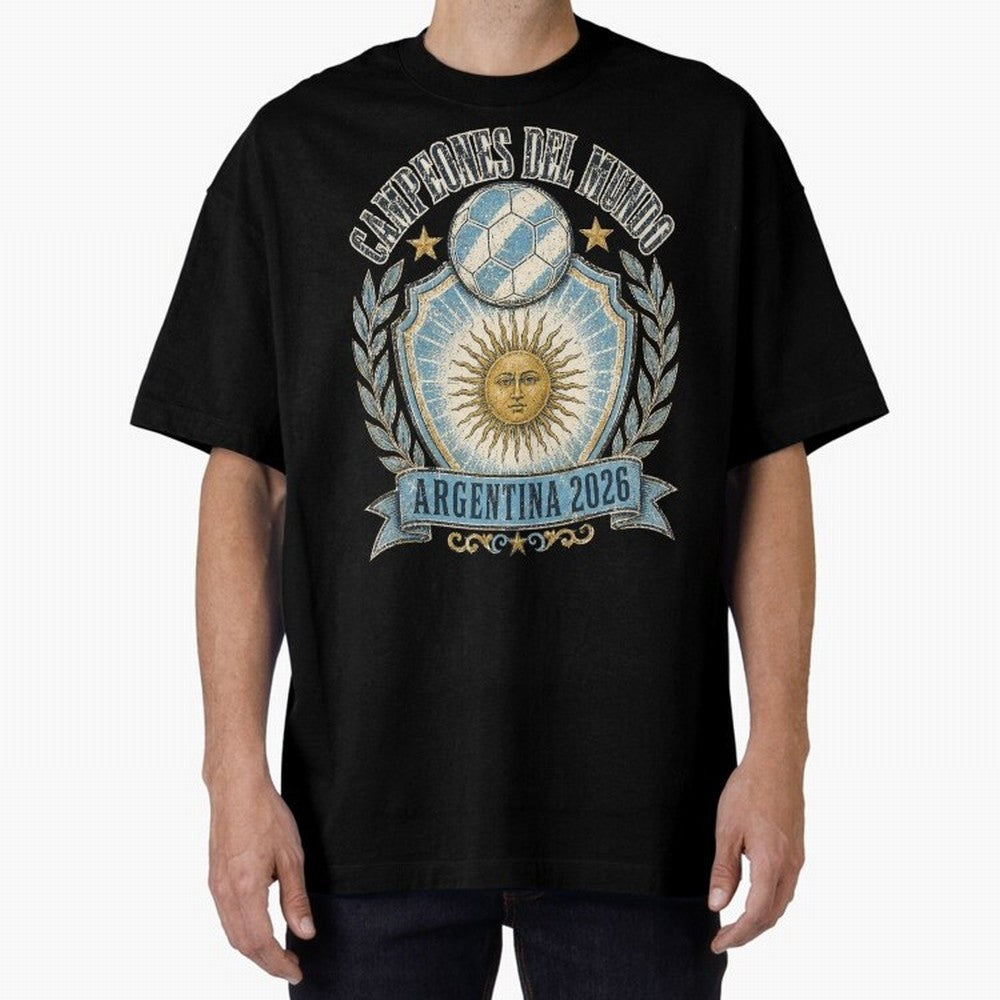 Campeones Del Mundo Argentina 2026 World Cup Soccer T-Shirt Classic T-Shirt Showcase FIFA World Cup 2026 Spirit, Built around Argentina and Brazil, Mbappe and Neymar, Championship Spirit, Famous Goals, Roaring Crowds and International Football