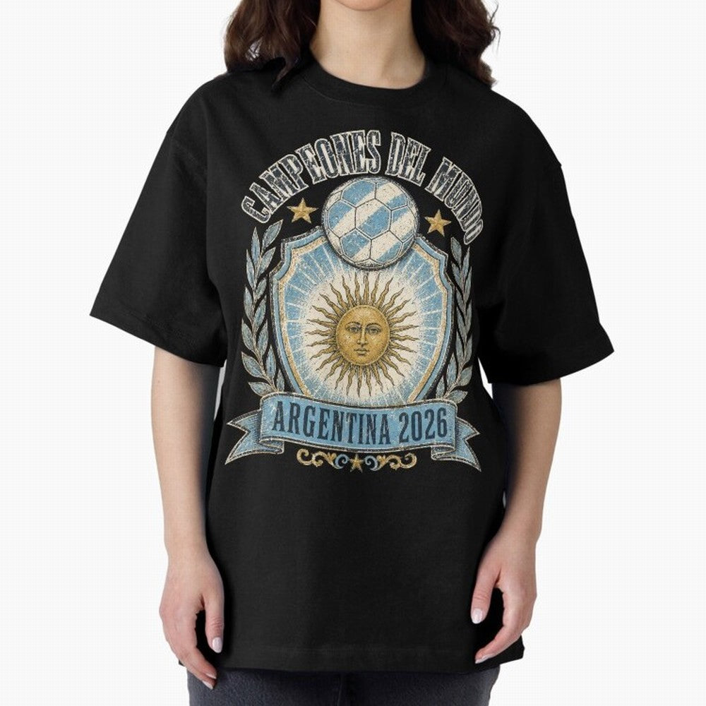 Campeones Del Mundo Argentina 2026 World Cup Soccer T-Shirt Classic T-Shirt Showcase FIFA World Cup 2026 Spirit, Built around Argentina and Brazil, Mbappe and Neymar, Championship Spirit, Famous Goals, Roaring Crowds and International Football