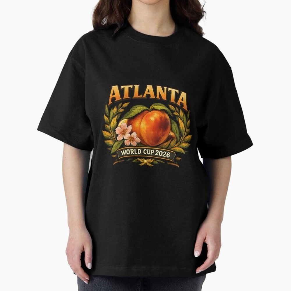 Atlanta 2026 World Cup Host City ¡ª Georgia Peach Laurel Wreath Classic T-Shirt Spotlight Match Day Hype around FIFA World Cup 2026 Group Stage, Messi, Brazil, Retro Football Energy, Iconic Rivalries, Trophy Chase Drama and Stadium Atmosphere;