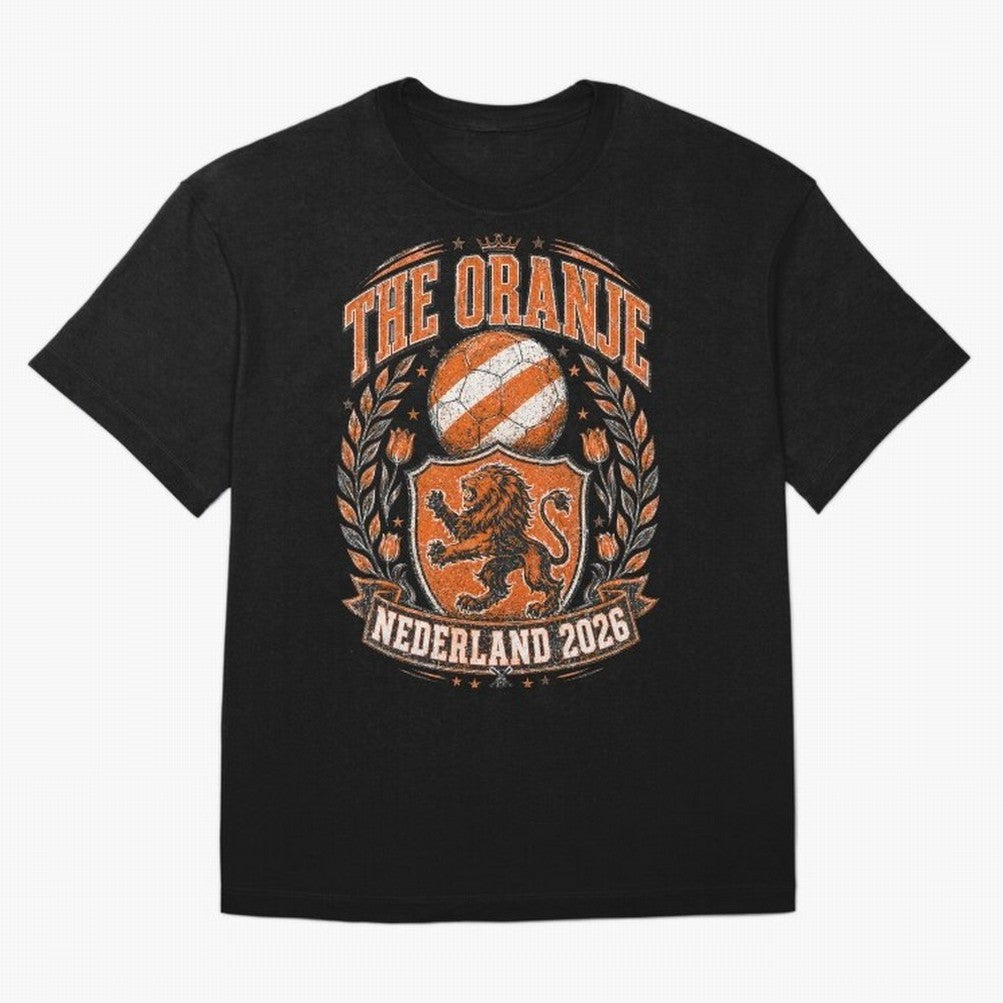 The Oranje Nederland 2026 World Cup Soccer T-Shirt Classic T-Shirt Create the FIFA World Cup 2026 USA Canada Mexico Journey through Messi, CR7 and Mbappe Highlights, England Pride, Sports Nostalgia, International Competition, Famous Players and