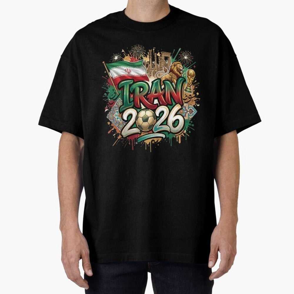 Iran World Cup 2026 Football Legacy Classic T-Shirt Bring Bold Fan Energy to Global Football Passion for FIFA World Cup 2026 USA Canada Mexico, with CR7 and Messi, England and Germany, Vintage Soccer Flavor, Modern Football Stars, National Flags