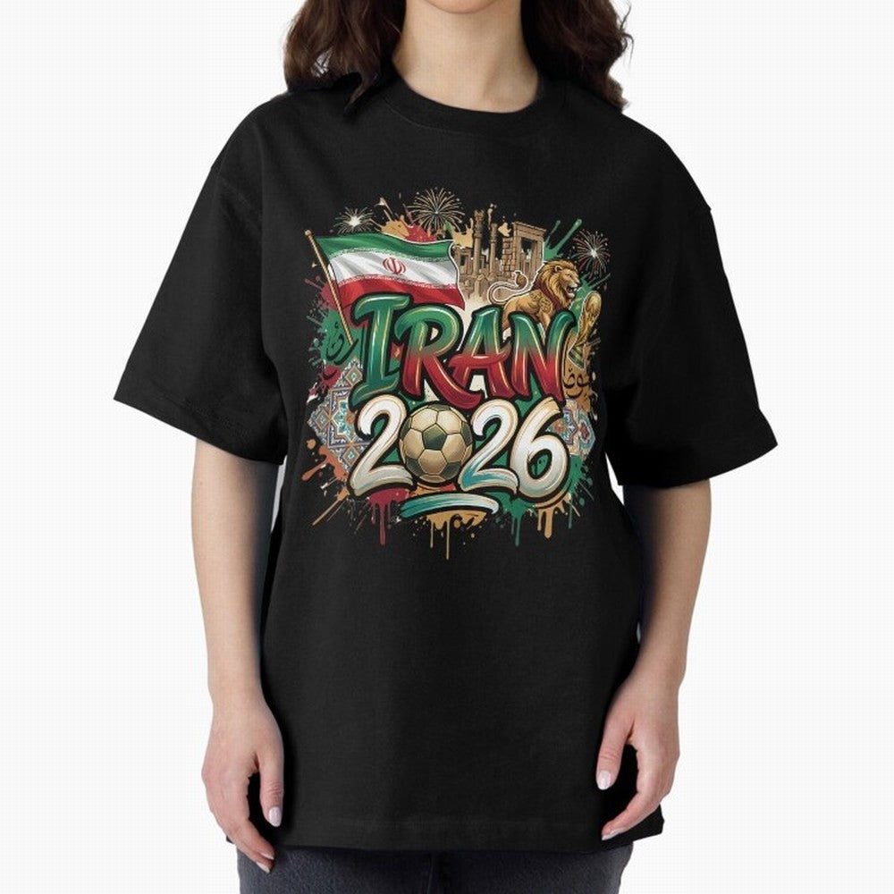 Iran World Cup 2026 Football Legacy Classic T-Shirt Bring Bold Fan Energy to Global Football Passion for FIFA World Cup 2026 USA Canada Mexico, with CR7 and Messi, England and Germany, Vintage Soccer Flavor, Modern Football Stars, National Flags
