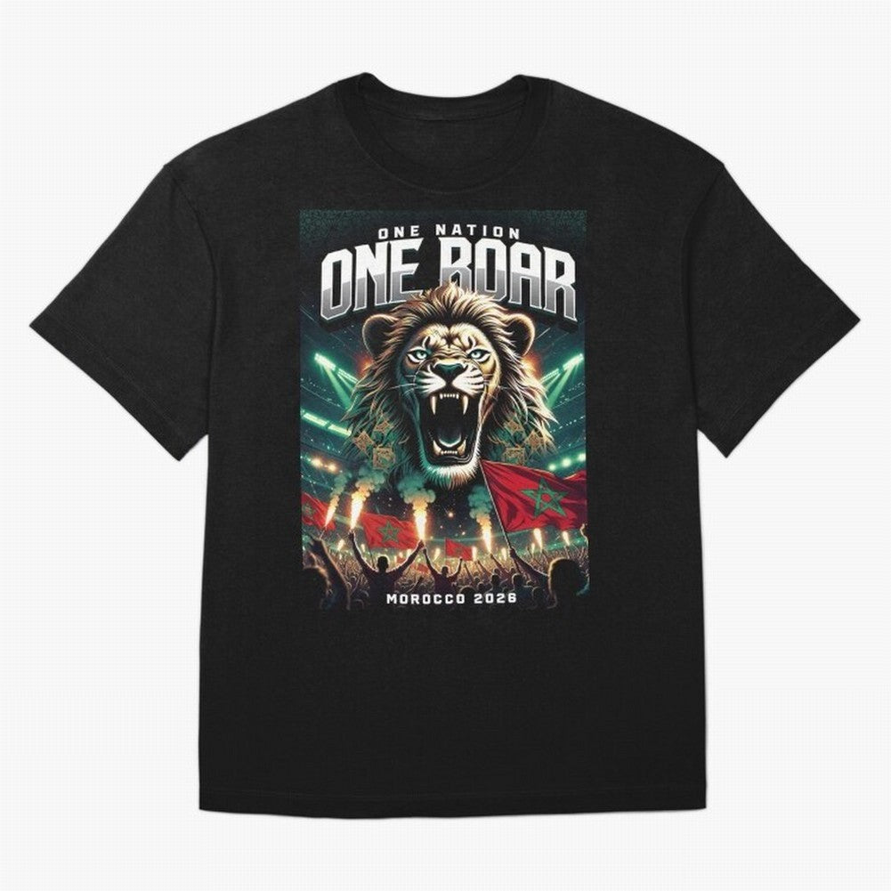 Morocco Football Team - One Nation, One Roar Classic T-Shirt Celebrate Global Passion for the FIFA World Cup 2026 Group Stage Journey through Neymar, Haaland and Cristiano Ronaldo Highlights, Argentina Pride, Retro Football Energy, Iconic