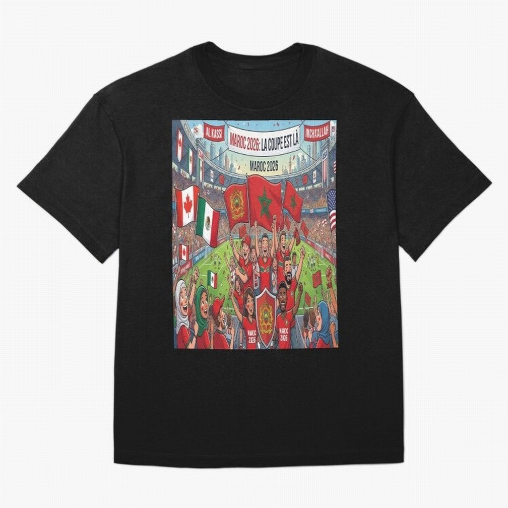 Morocco World Cup 2026 - Stadium Classic T-Shirt Show Championship Spirit for FIFA World Cup 2026 USA Canada Mexico Spirit, Centered on Argentina and Brazil, Messi, Neymar and Mbappe, Soccer Culture, Superstar Moments, National Team Dreams and