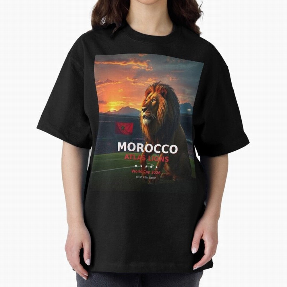 Morocco Atlas Lions - World Cup 2026 Soccer Fan Tee Classic T-Shirt Carry Global Football Passion for FIFA World Cup 2026, Featuring Messi, CR7 and Mbappe, France, Sports Nostalgia, International Competition, Famous Players and Unforgettable