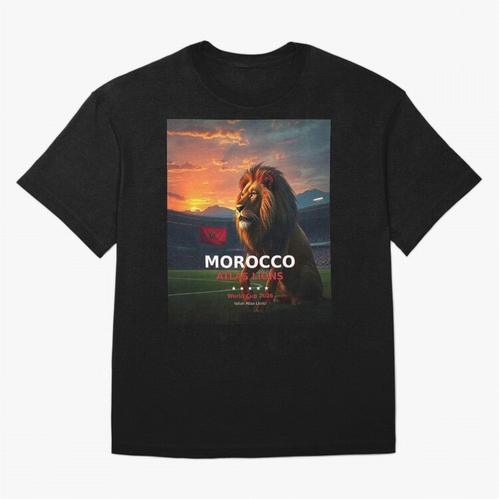 Morocco Atlas Lions - World Cup 2026 Soccer Fan Tee Classic T-Shirt Carry Global Football Passion for FIFA World Cup 2026, Featuring Messi, CR7 and Mbappe, France, Sports Nostalgia, International Competition, Famous Players and Unforgettable