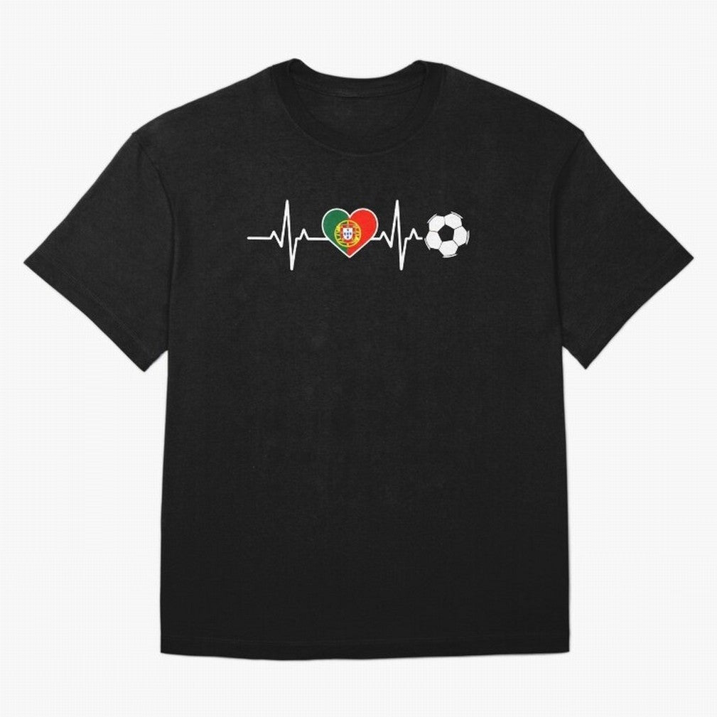Portugal Football Heartbeat | Sele??o Das Quinas Soccer Fan Classic T-Shirt Carry the Colors and Pride of Global Football Passion for FIFA World Cup 2026 Group Stage, Centered on Haaland and Mbappe, England, France and Netherlands, Worldwide Fan
