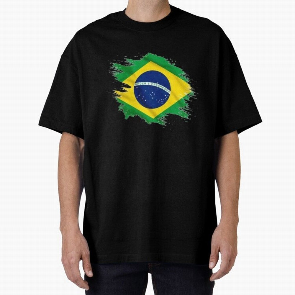 Brazil Flag Artistic Brush Stroke - Modern Flag Design T-Shirt Classic T-Shirt Bring Match Day Fire to the FIFA World Cup 2026 Group Stage Journey through Haaland Highlights, Brazil Pride, Soccer Culture, Superstar Moments, National Team Dreams and