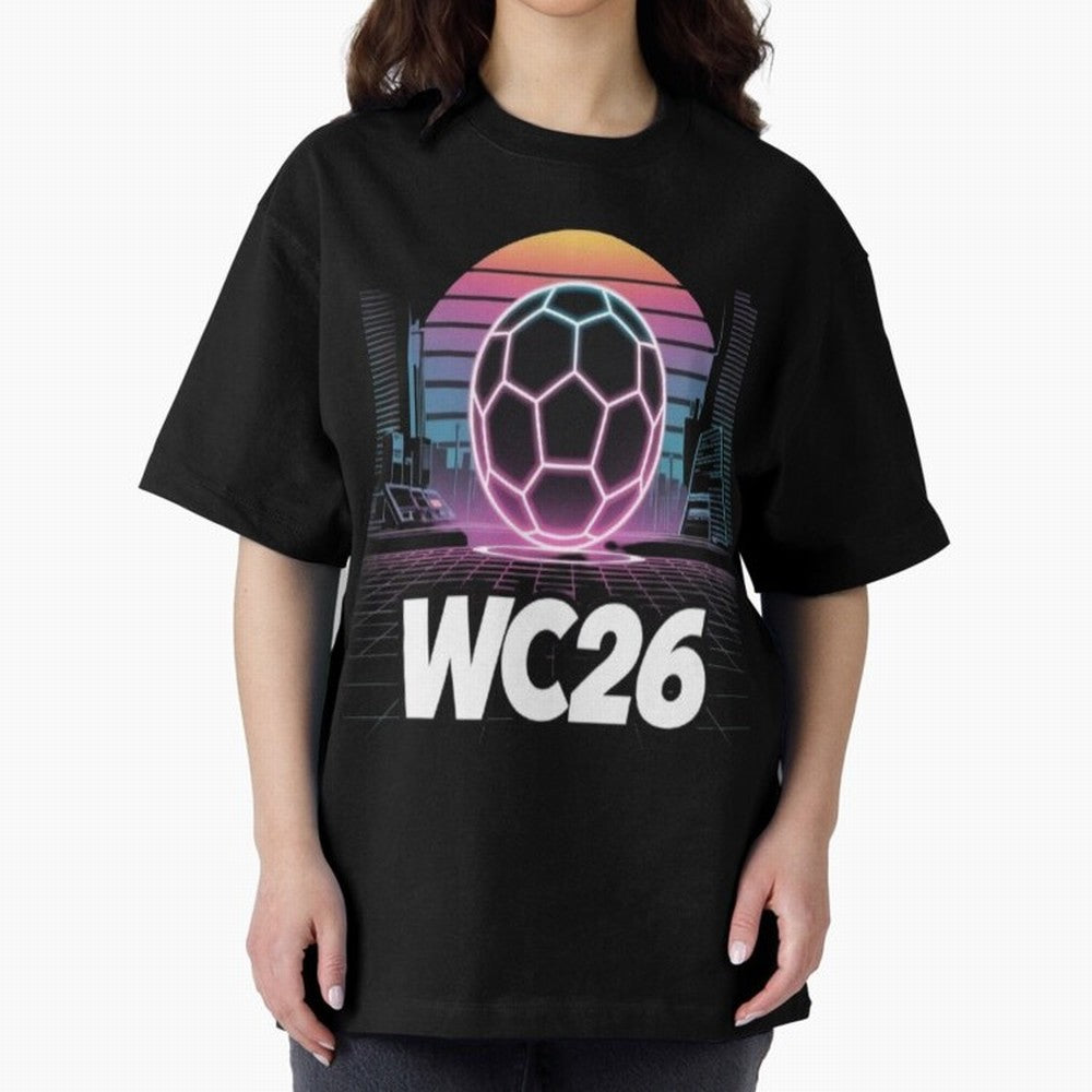 Retrofuturistic World Cup 2026 ¡ª Retro Sci-Fi Football Poster Classic T-Shirt Celebrate Every Goal in FIFA World Cup 2026 USA Canada Mexico with Mbappe and Neymar, Portugal, Spain and Germany Energy, Sports Nostalgia, International Competition,