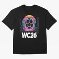 Retrofuturistic World Cup 2026 ¡ª Retro Sci-Fi Football Poster Classic T-Shirt Celebrate Every Goal in FIFA World Cup 2026 USA Canada Mexico with Mbappe and Neymar, Portugal, Spain and Germany Energy, Sports Nostalgia, International Competition,