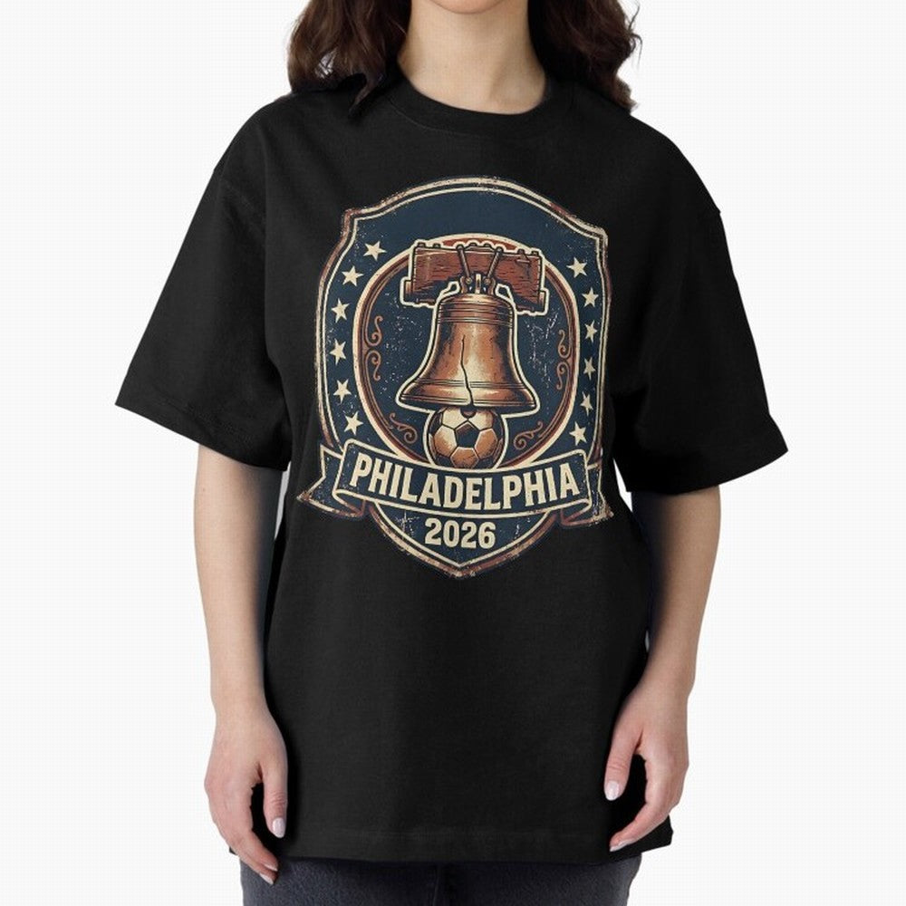 Philadelphia 2026 World Cup Host City Vintage Football Badge ¡ª Liberty Bell Soccer Crest Classic T-Shirt Create FIFA World Cup 2026 USA Canada Mexico for Fans of Messi, Neymar and Mbappe and Netherlands, Bringing Vintage Soccer Flavor, Modern