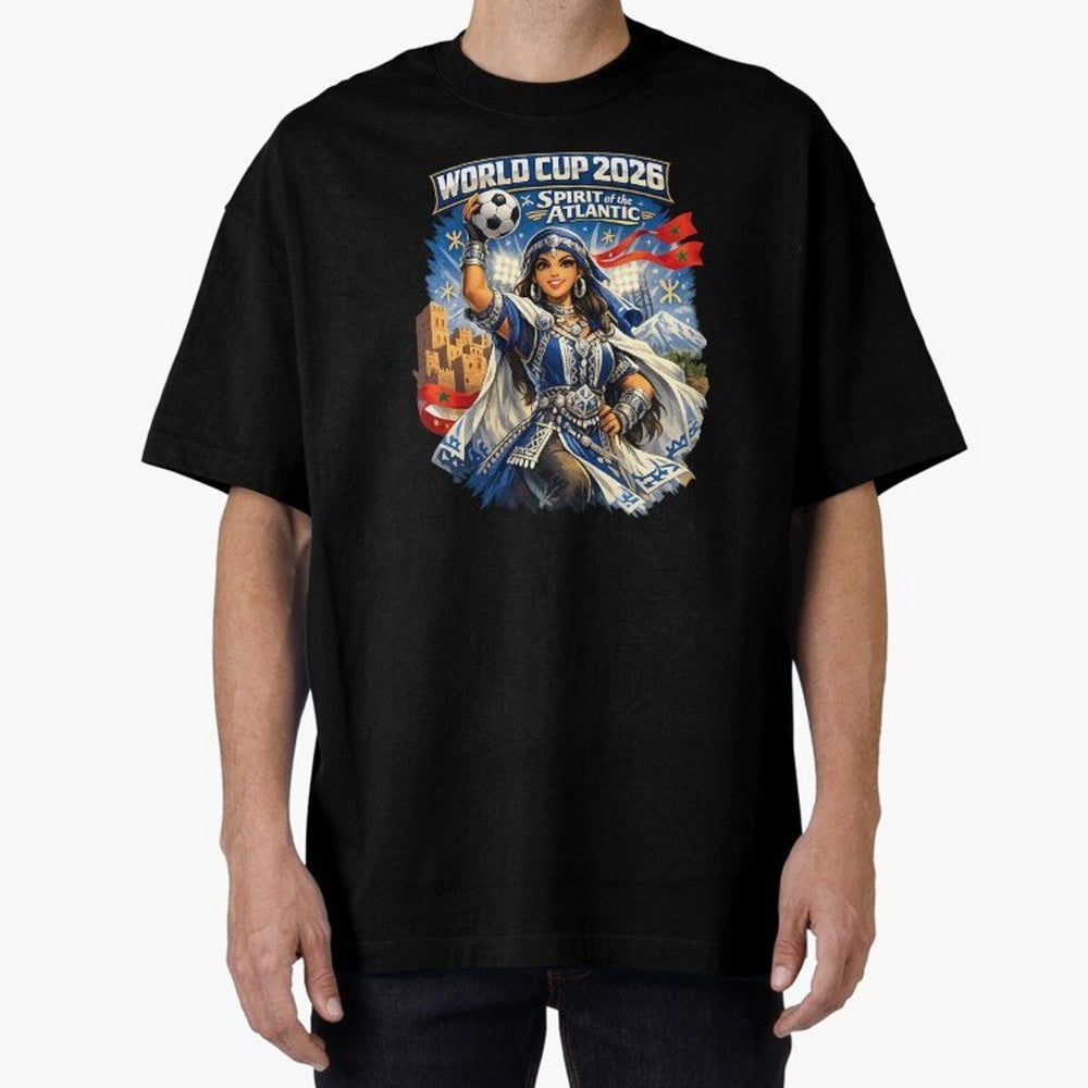 Moroccan Women World Cup 2026 Atlantic Spirit Classic T-Shirt Honor the Football Icons of FIFA World Cup 2026 Group Stage Centered on Neymar, Haaland and Cristiano Ronaldo, Portugal Energy, Champion Mindset, Group Stage Buzz, Knockout Tension and
