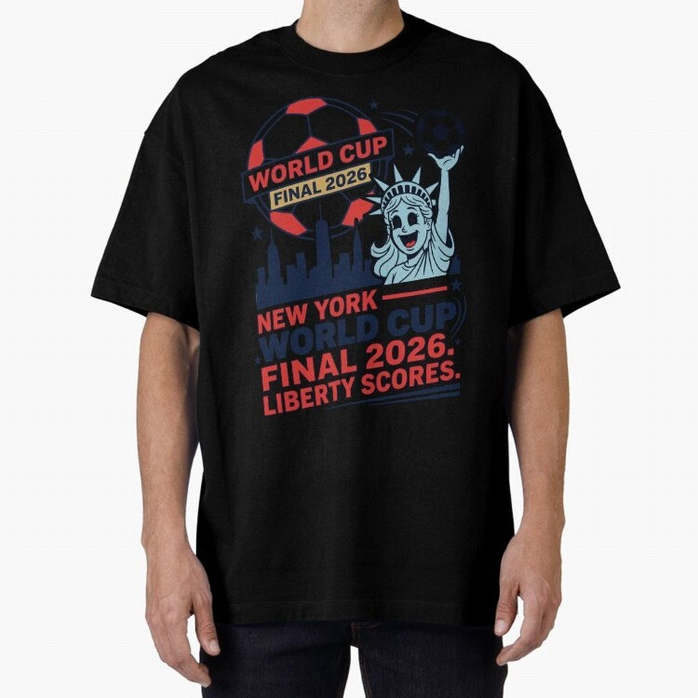 New York World Cup Final 2026 ¡ª Liberty Scores V1 Classic T-Shirt Turn Football Passion into FIFA World Cup 2026 USA Canada Mexico Celebrating Haaland and Mbappe, Netherlands Energy, Vintage Soccer Flavor, Modern Football Stars, National Flags and