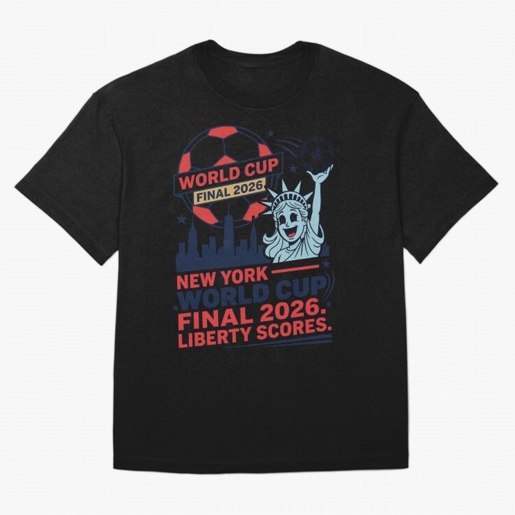 New York World Cup Final 2026 ¡ª Liberty Scores V1 Classic T-Shirt Turn Football Passion into FIFA World Cup 2026 USA Canada Mexico Celebrating Haaland and Mbappe, Netherlands Energy, Vintage Soccer Flavor, Modern Football Stars, National Flags and