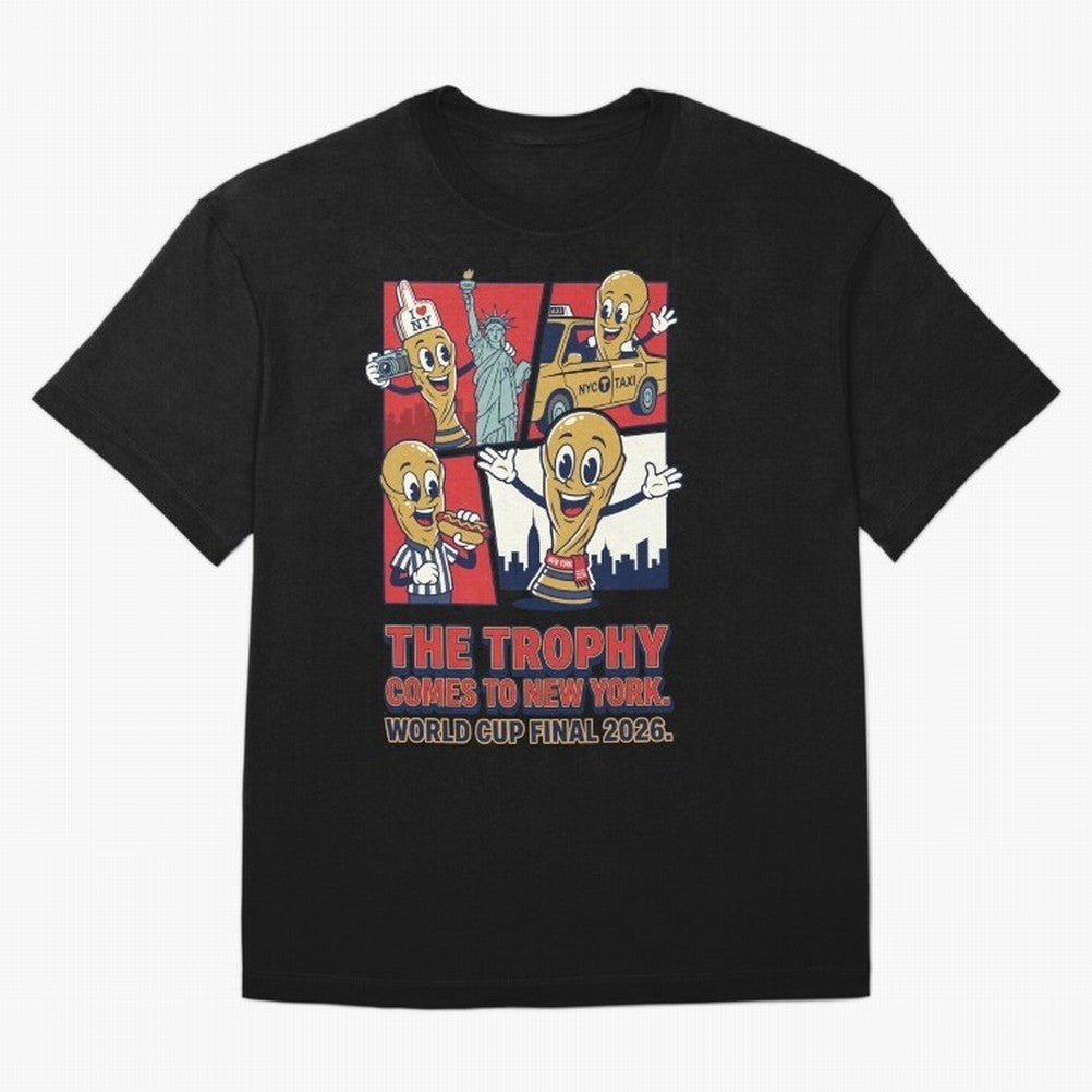 The Trophy Comes to New York ¡ª World Cup Final V1 Classic T-Shirt Represent Match Day Hype around FIFA World Cup 2026, Cristiano Ronaldo, Haaland and CR7, Netherlands, Football Passion, Legendary Performances, Festival Vibes and Supporter