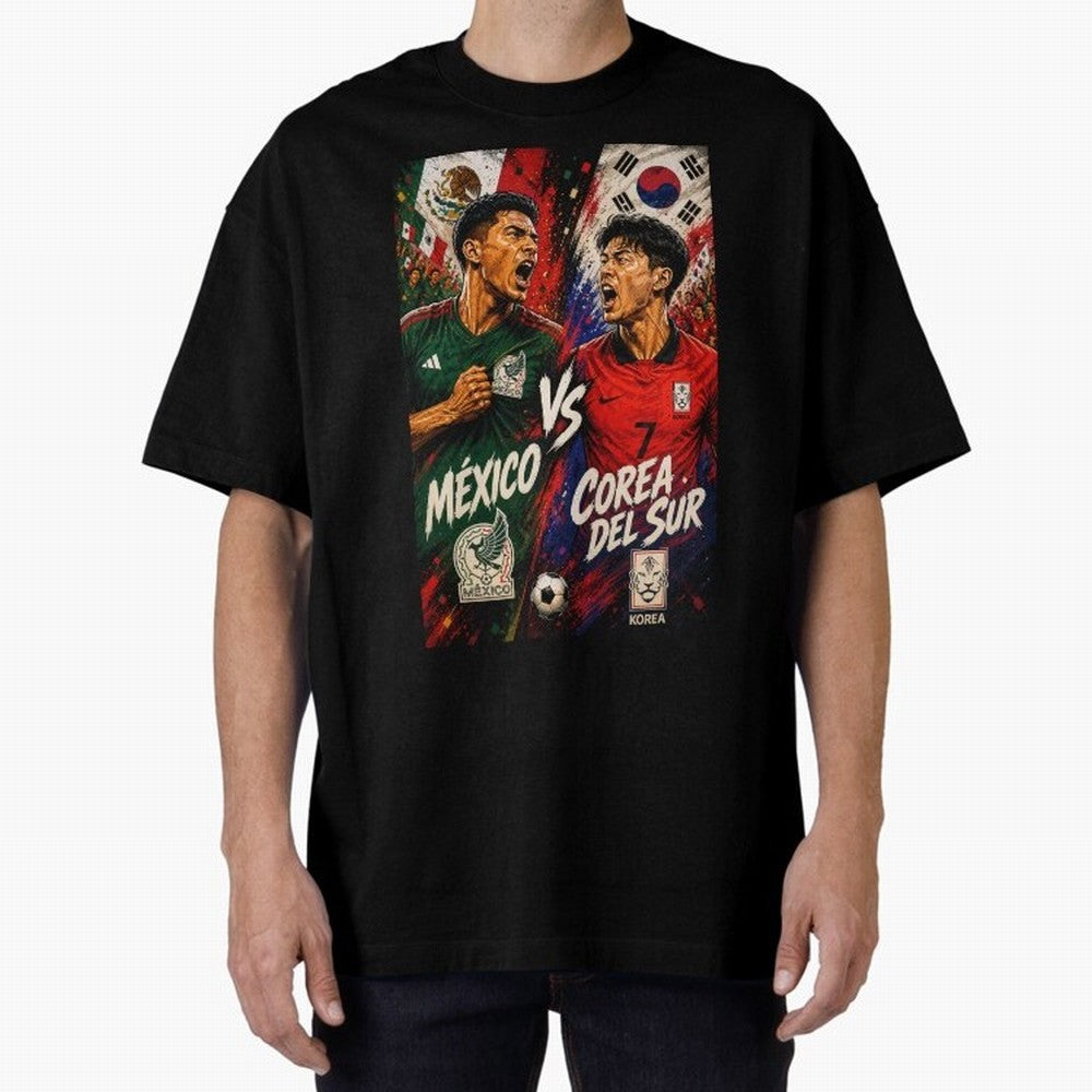 Mexico vs South Korea ¨C Group A FIFA World Cup 2026 | Comic Style Soccer Jersey Classic T-Shirt Celebrate Fan Favorites in Match Day Hype around FIFA World Cup 2026 Group Stage, Messi, CR7 and Mbappe, Germany, Sports Nostalgia, International