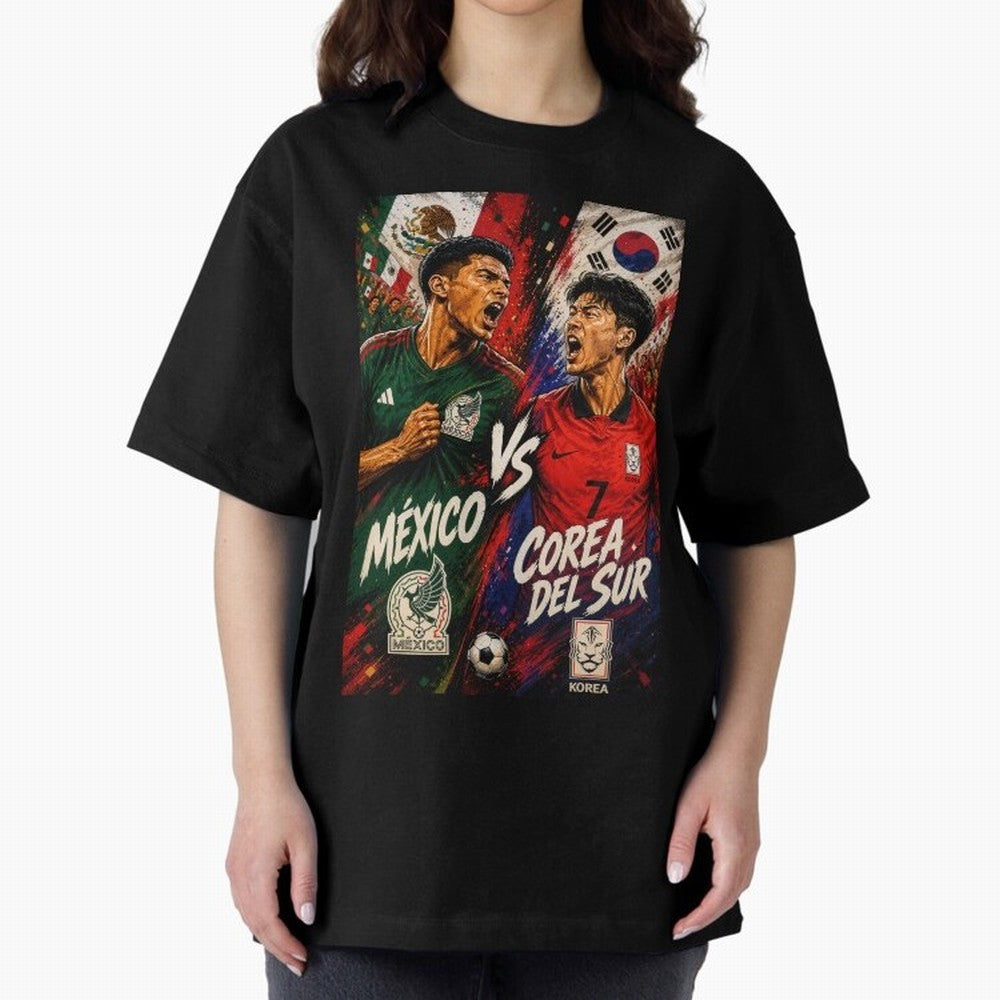 Mexico vs South Korea ¨C Group A FIFA World Cup 2026 | Comic Style Soccer Jersey Classic T-Shirt Celebrate Fan Favorites in Match Day Hype around FIFA World Cup 2026 Group Stage, Messi, CR7 and Mbappe, Germany, Sports Nostalgia, International