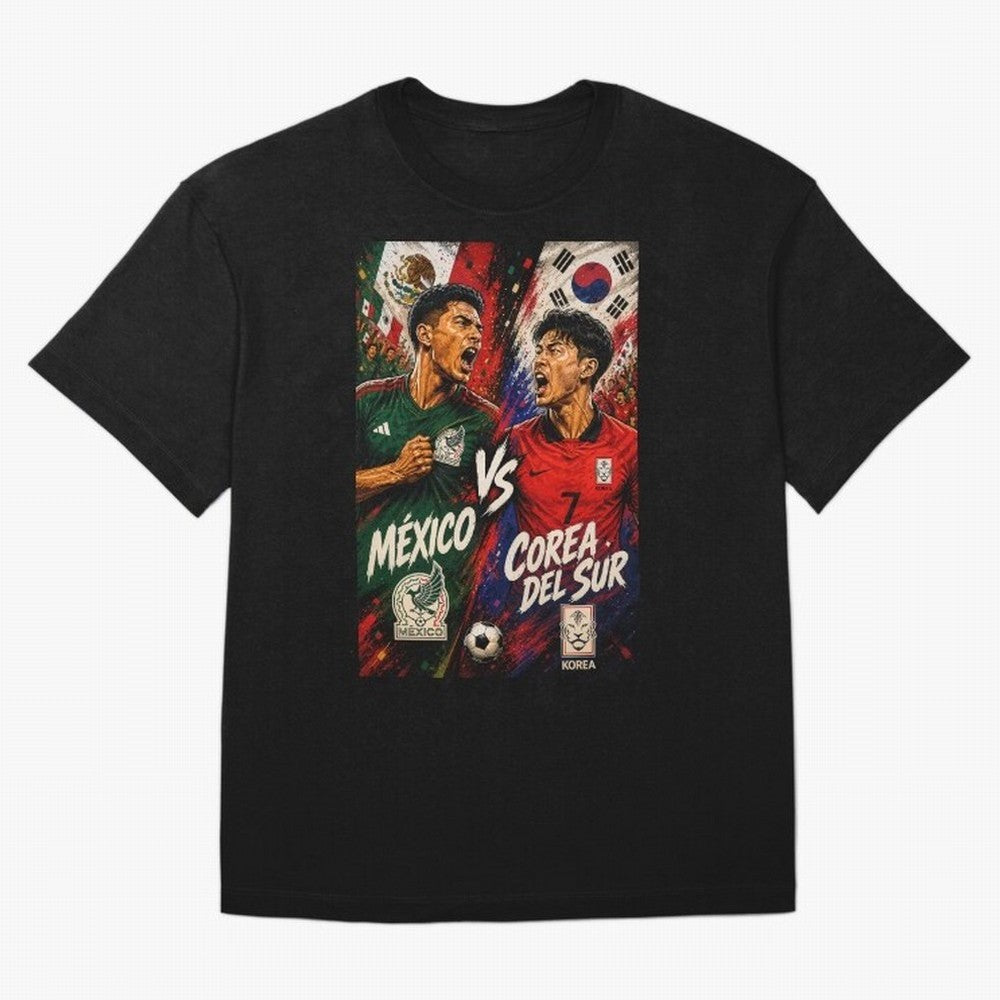Mexico vs South Korea ¨C Group A FIFA World Cup 2026 | Comic Style Soccer Jersey Classic T-Shirt Celebrate Fan Favorites in Match Day Hype around FIFA World Cup 2026 Group Stage, Messi, CR7 and Mbappe, Germany, Sports Nostalgia, International