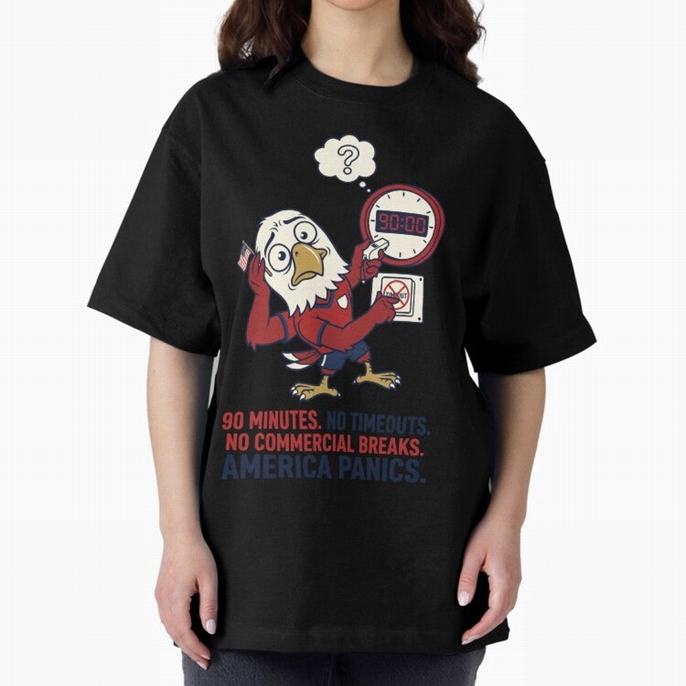 America Panics ¡ª No Timeouts No Commercials V1 Classic T-Shirt Embrace the FIFA World Cup 2026 USA Canada Mexico Journey through Haaland and Mbappe Highlights, England and Germany Pride, Fan Favorite Moments, National Team Passion, Big Match Drama