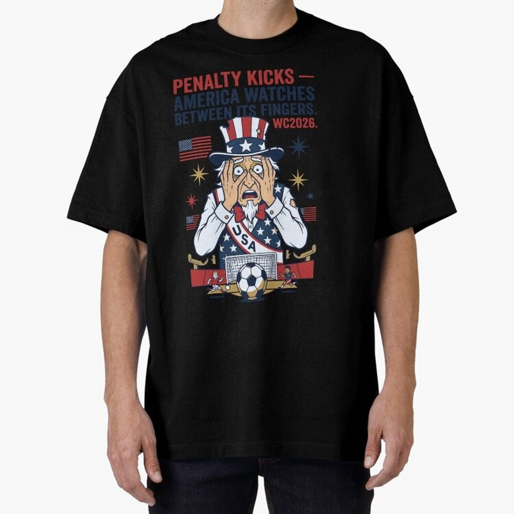Penalty Kicks ¡ª America Watches Between Its Fingers V1 Classic T-Shirt Celebrate Every Goal in the FIFA World Cup 2026 Group Stage Journey through Neymar Highlights, Argentina, France and Brazil Pride, Match Day Excitement, Supporter Culture,