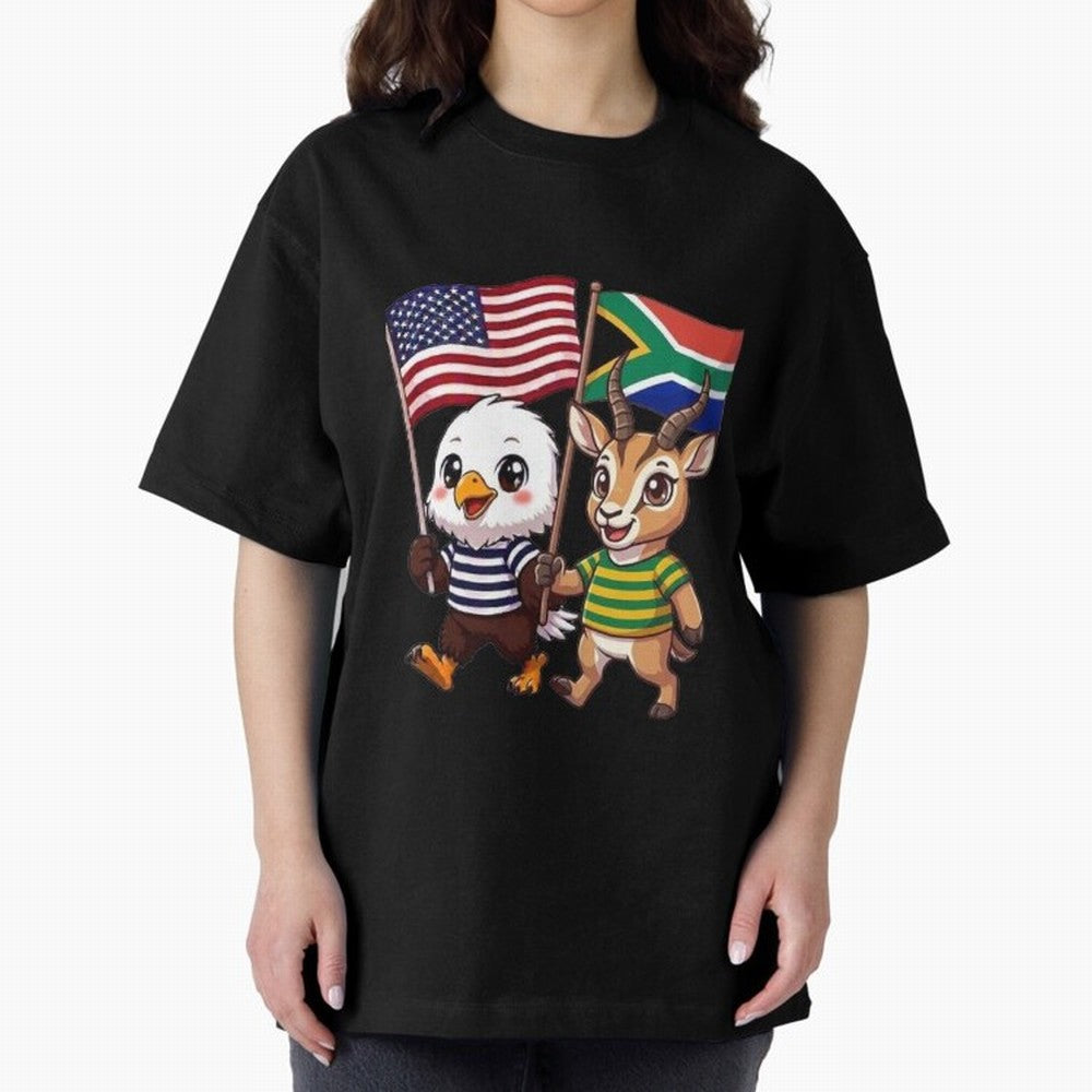 The American eagle and its friend, the South African springbok Classic T-Shirt Carry the Colors and Pride of the FIFA World Cup 2026 Journey through Cristiano Ronaldo, Haaland and CR7 Highlights, France and Portugal Pride, Vintage Soccer Flavor,