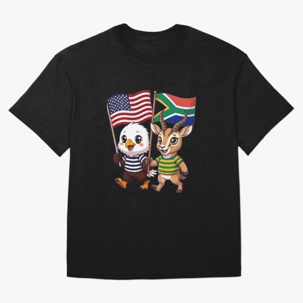 The American eagle and its friend, the South African springbok Classic T-Shirt Carry the Colors and Pride of the FIFA World Cup 2026 Journey through Cristiano Ronaldo, Haaland and CR7 Highlights, France and Portugal Pride, Vintage Soccer Flavor,