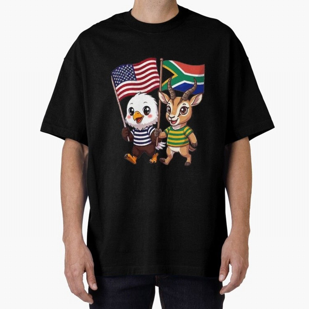 The American eagle and its friend, the South African springbok Classic T-Shirt Carry the Colors and Pride of the FIFA World Cup 2026 Journey through Cristiano Ronaldo, Haaland and CR7 Highlights, France and Portugal Pride, Vintage Soccer Flavor,