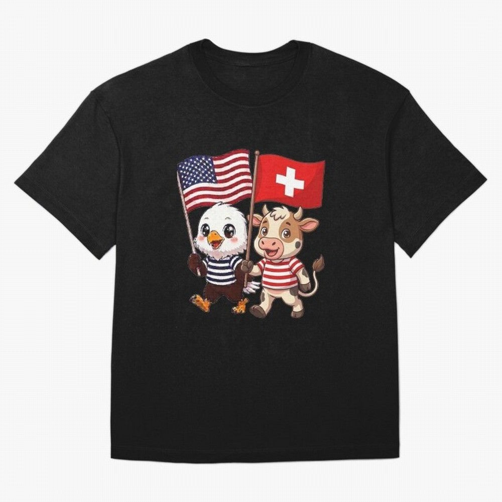 The American eagle and its friend, the Swiss calf Classic T-Shirt Show Passion for the Stars of FIFA World Cup 2026 Group Stage Spirit, Driven by Brazil, Portugal and Argentina, Neymar, Haaland and Cristiano Ronaldo, Worldwide Fan Energy, Dramatic