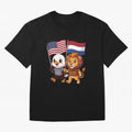 The American eagle and its friend the Dutch lion Classic T-Shirt Make Memories around FIFA World Cup 2026 USA Canada Mexico Built around Cristiano Ronaldo, England and Germany Energy, Vintage Soccer Flavor, Modern Football Stars, National Flags and