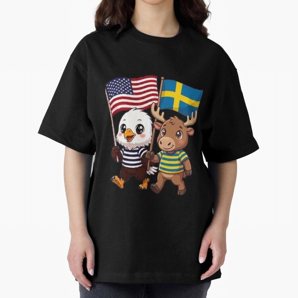 The American eagle and its friend, the Swedish elk Classic T-Shirt Join the Global Buzz around FIFA World Cup 2026 Spirit, with Germany, Messi, Match Day Excitement, Supporter Culture, Golden Goals and Global Football Passion; Made for Die Hard