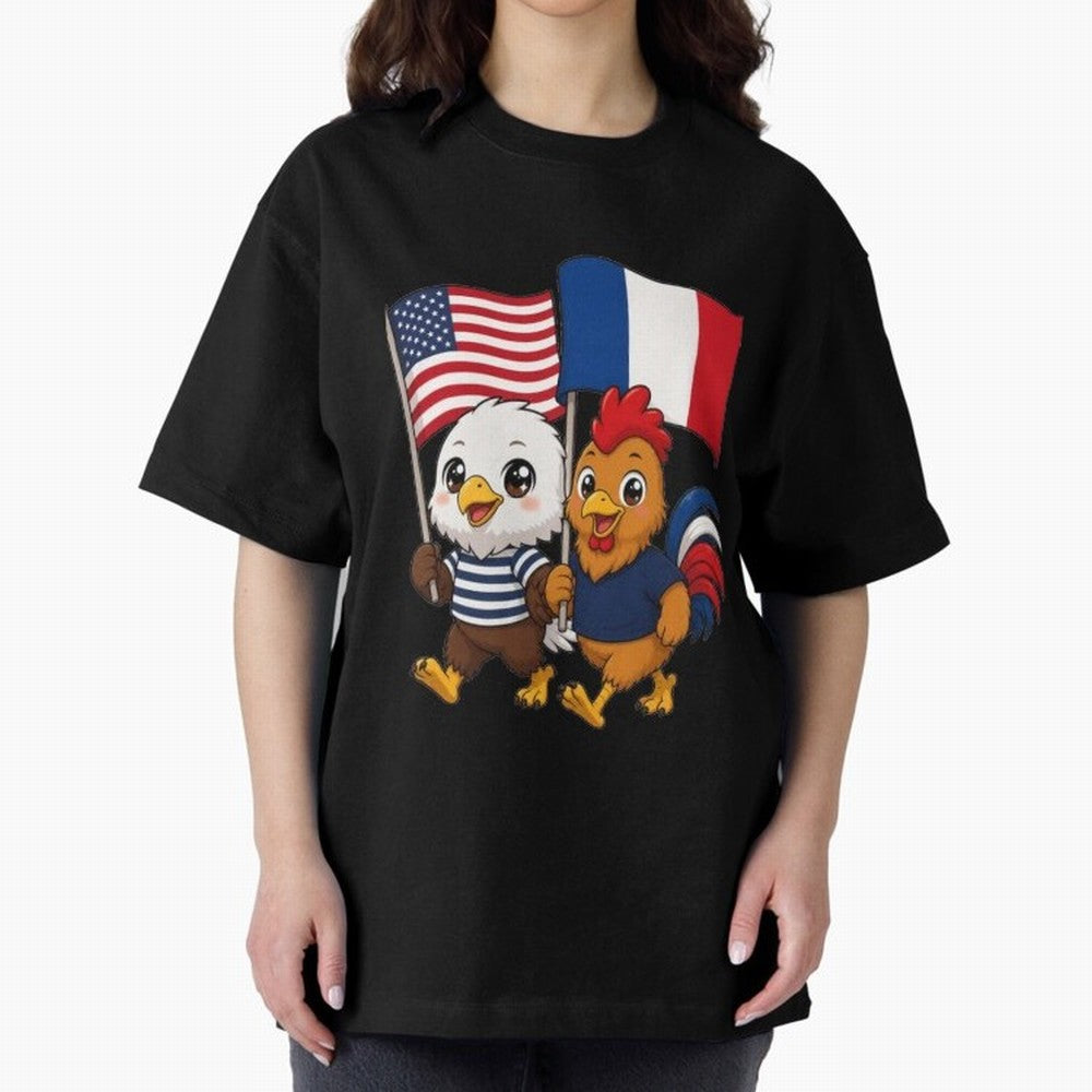 The American eagle and its friend, the French rooster Classic T-Shirt Showcase FIFA World Cup 2026 Group Stage for Fans of Messi, CR7 and Mbappe and France and Portugal, Bringing Fan Favorite Moments, National Team Passion, Big Match Drama and