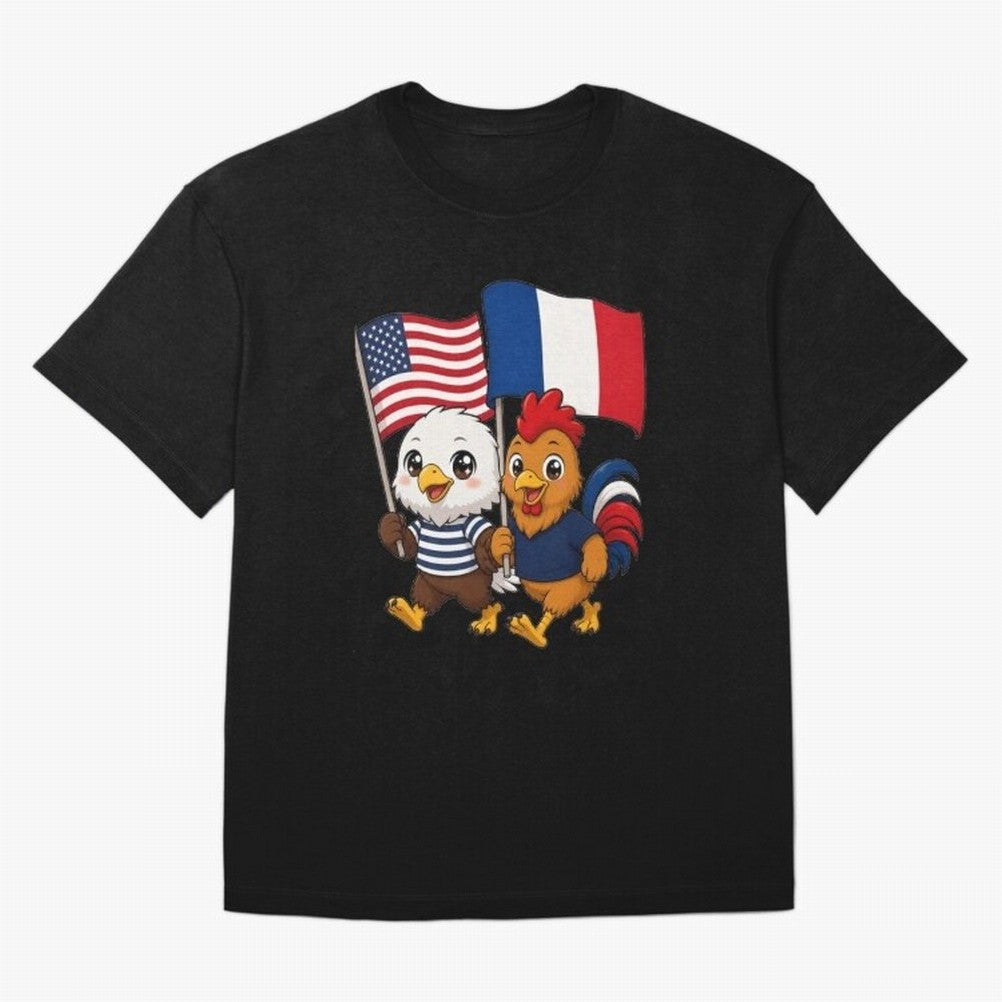 The American eagle and its friend, the French rooster Classic T-Shirt Showcase FIFA World Cup 2026 Group Stage for Fans of Messi, CR7 and Mbappe and France and Portugal, Bringing Fan Favorite Moments, National Team Passion, Big Match Drama and