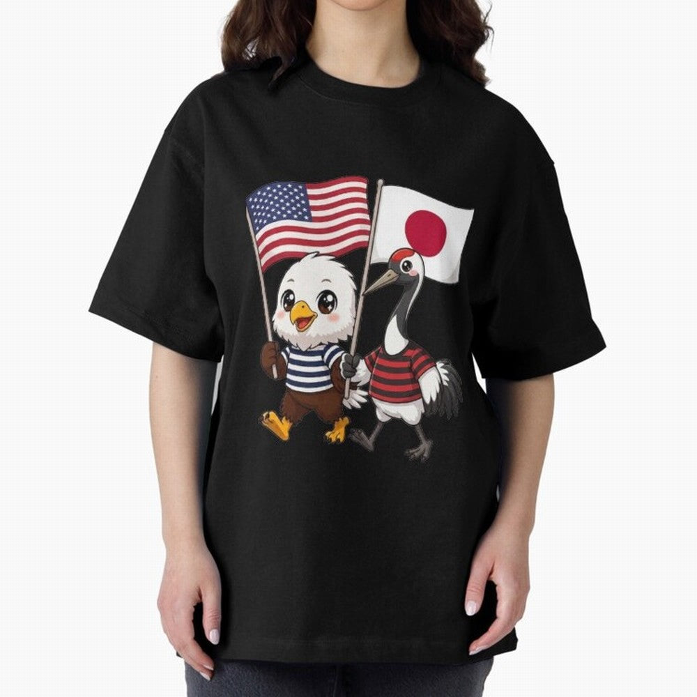 The American eagle and its friend, the Japanese crane Classic T-Shirt Celebrate the Biggest Stage of FIFA World Cup 2026 Group Stage Built around Messi and Cristiano Ronaldo, Brazil Energy, Fan Favorite Moments, National Team Passion, Big Match