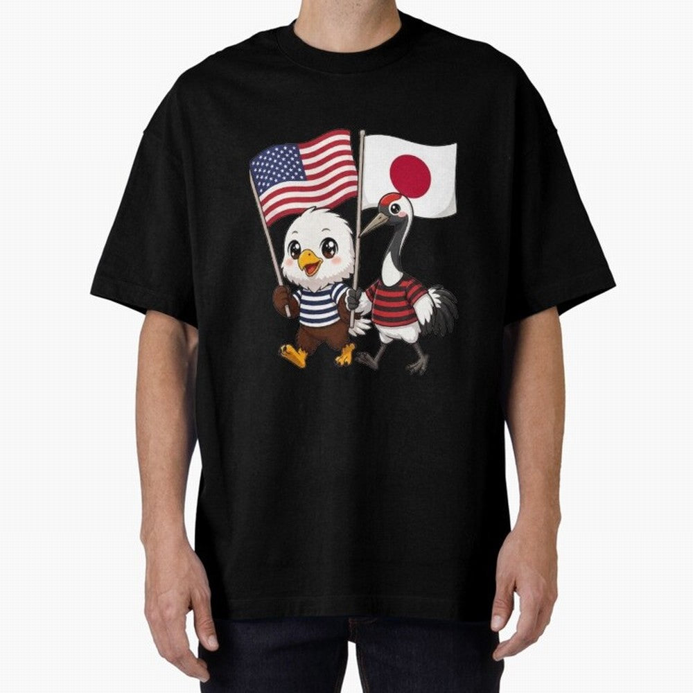 The American eagle and its friend, the Japanese crane Classic T-Shirt Celebrate the Biggest Stage of FIFA World Cup 2026 Group Stage Built around Messi and Cristiano Ronaldo, Brazil Energy, Fan Favorite Moments, National Team Passion, Big Match