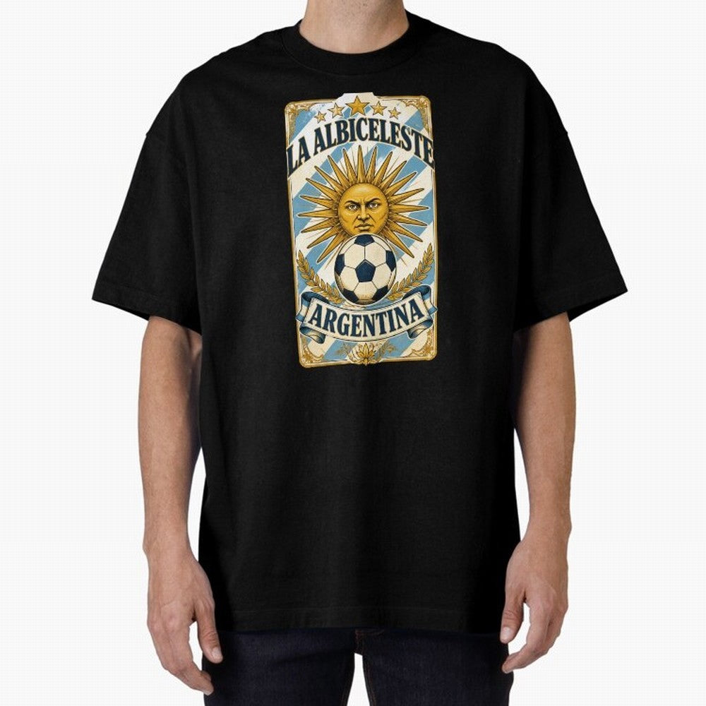 Argentina Soccer Sun - La Albiceleste Vintage Champions Football Fan T-Shirt Classic T-Shirt Experience the Global Stage of FIFA World Cup 2026 USA Canada Mexico for Fans of Messi and Argentina and Brazil, Bringing Goal Celebration Energy,