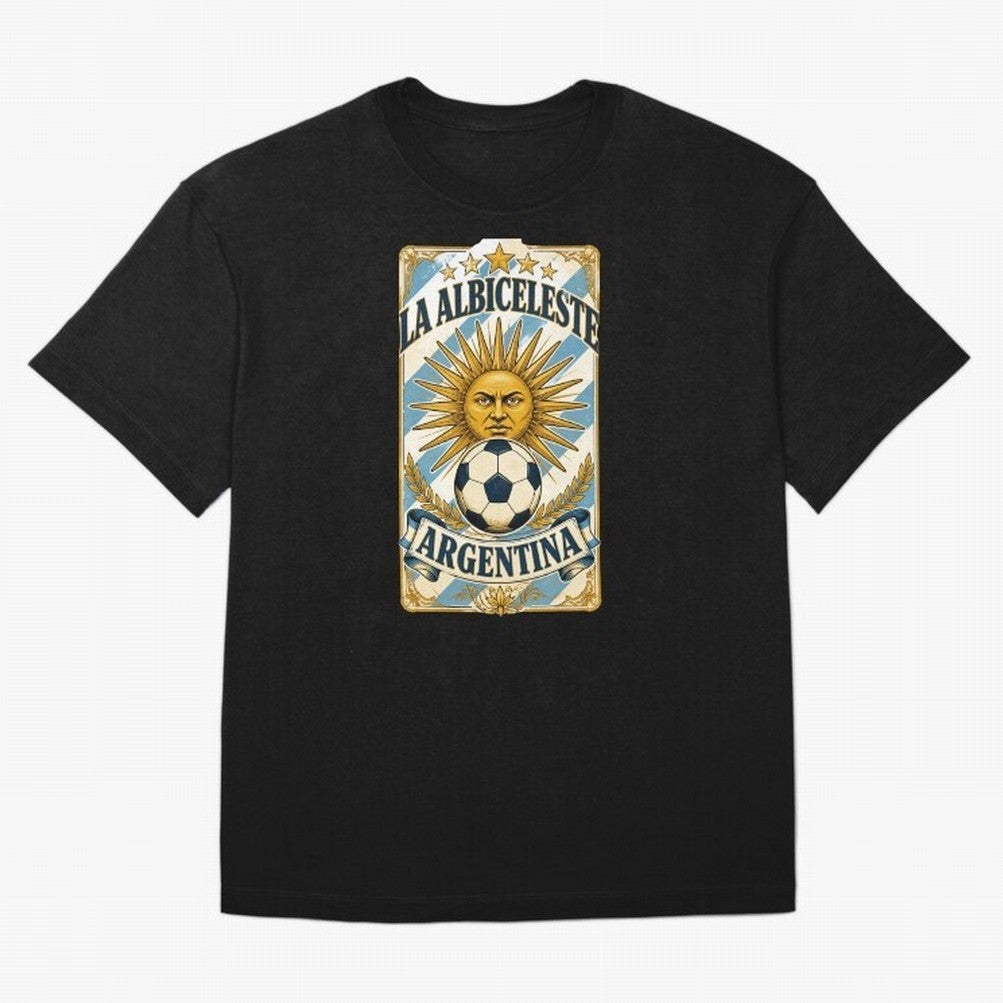 Argentina Soccer Sun - La Albiceleste Vintage Champions Football Fan T-Shirt Classic T-Shirt Experience the Global Stage of FIFA World Cup 2026 USA Canada Mexico for Fans of Messi and Argentina and Brazil, Bringing Goal Celebration Energy,