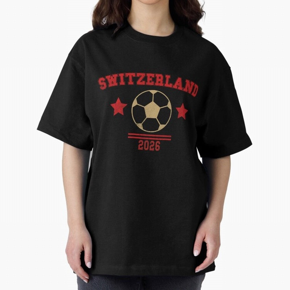 Switzerland ¡ª Vintage Soccer Tee Classic T-Shirt Represent Football Lovers during FIFA World Cup 2026 Spirit, Celebrating Brazil, Portugal and Argentina, CR7, Football History, Final Match Energy, Crowd Noise and Once in a Lifetime Moments; Built