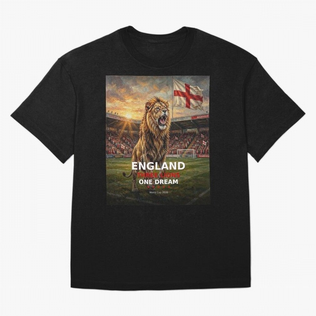 England Three Lions One Dream - World Cup 2026 Soccer Fan Tee Classic T-Shirt Celebrate Global Passion for Match Day Hype around FIFA World Cup 2026 Group Stage, CR7, England, Championship Spirit, Famous Goals, Roaring Crowds and International