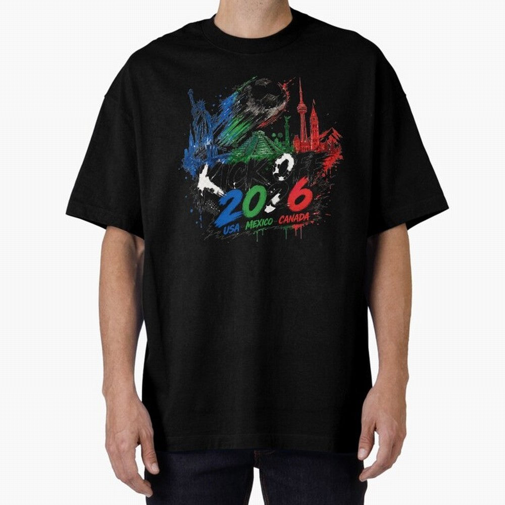 Kick Off 2026 USA Mexico Canada Soccer Graphic Classic T-Shirt Fuel Your Fan Pride for the FIFA World Cup 2026 USA Canada Mexico Journey through Messi, Neymar and Mbappe Highlights, Brazil, Portugal and Argentina Pride, Football Passion, Legendary