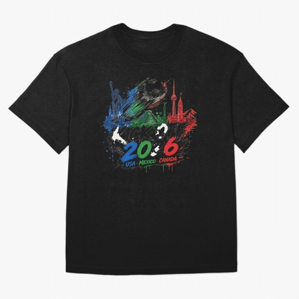 Kick Off 2026 USA Mexico Canada Soccer Graphic Classic T-Shirt Fuel Your Fan Pride for the FIFA World Cup 2026 USA Canada Mexico Journey through Messi, Neymar and Mbappe Highlights, Brazil, Portugal and Argentina Pride, Football Passion, Legendary