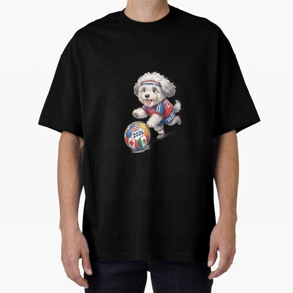 Cute Sheepdog Soccer Star - 2026 World Cup Fluffy Puppy Classic T-Shirt Build FIFA World Cup 2026 USA Canada Mexico for Fans of Neymar, Haaland and Cristiano Ronaldo and Portugal, Spain and Germany, Bringing Championship Spirit, Famous Goals,