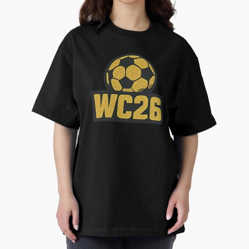 WC26 Soccer Ball Vintage Football Fan Design Classic T-Shirt Feel International Energy from FIFA World Cup 2026 for Fans of CR7 and Messi and Argentina, France and Brazil, Bringing Fan Favorite Moments, National Team Passion, Big Match Drama and
