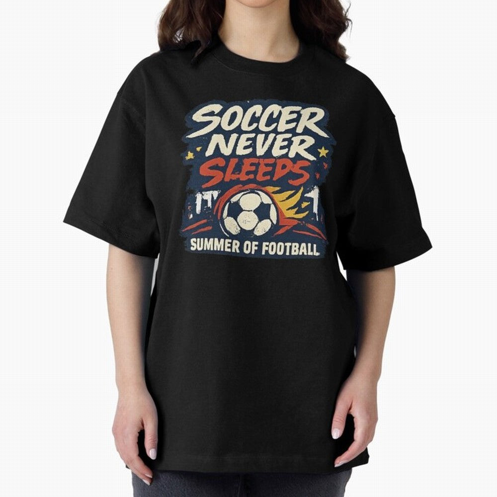 Soccer Never Sleeps Summer of Football Vintage Soccer Fan Tee Classic T-Shirt Spotlight Match Day Hype around FIFA World Cup 2026, Haaland, Germany, Match Day Excitement, Supporter Culture, Golden Goals and Global Football Passion; Perfect for