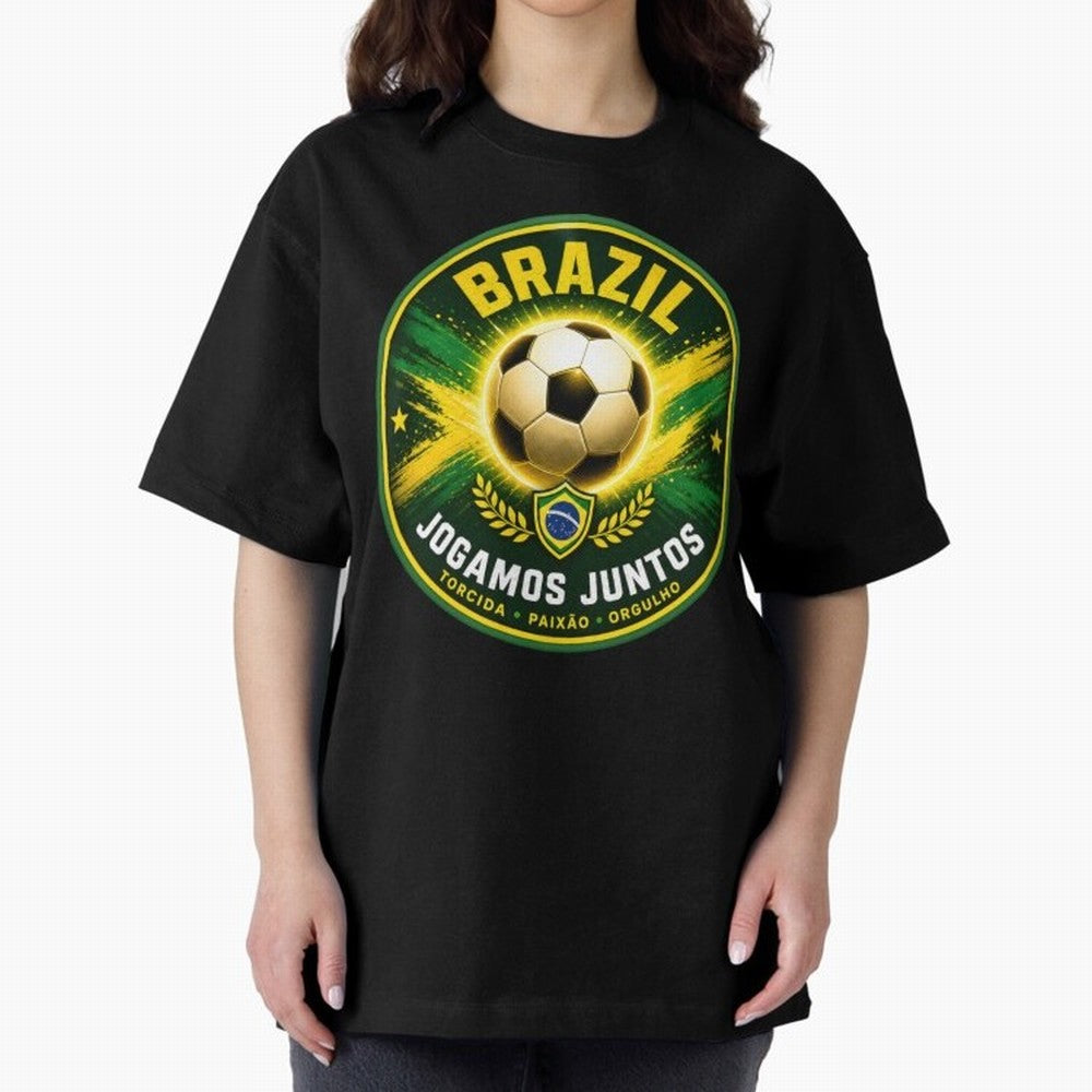 Vibrant and Elegant Brazil Soccer Emblem Classic T-Shirt Bring a Vintage Feel to FIFA World Cup 2026 for Fans of Cristiano Ronaldo, Haaland and CR7 and Argentina, Bringing Classic Soccer Heritage, Championship Pressure, Fan Loyalty and