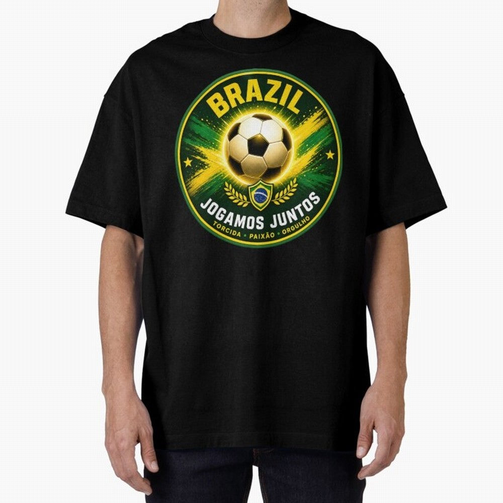 Vibrant and Elegant Brazil Soccer Emblem Classic T-Shirt Bring a Vintage Feel to FIFA World Cup 2026 for Fans of Cristiano Ronaldo, Haaland and CR7 and Argentina, Bringing Classic Soccer Heritage, Championship Pressure, Fan Loyalty and